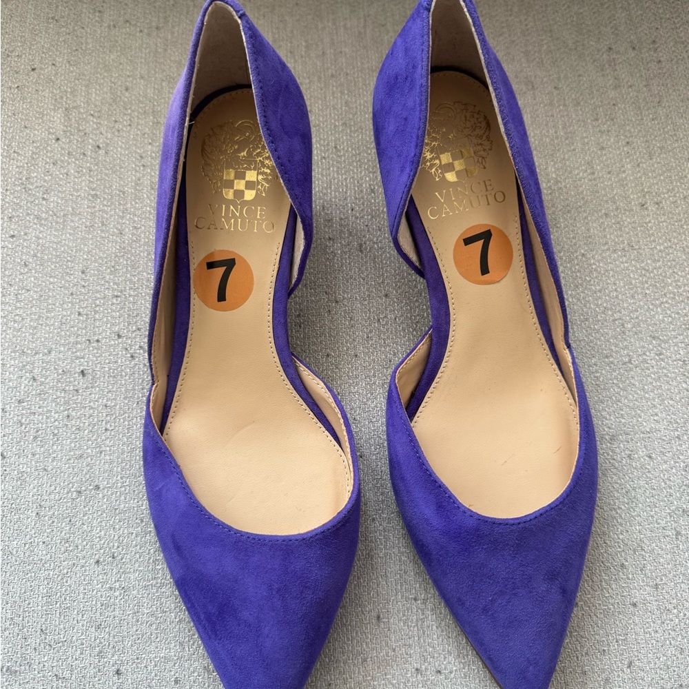 Vince Camuto Purple Suede Pointed D'Orsay Flats